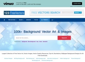 How 123freevectors.com looks like on a tablet such as an iPad.