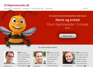 How 123hjemmeside.dk looks like on a tablet such as an iPad.