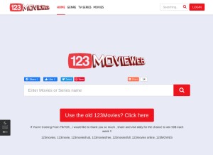 How 123movieweb.com looks like on a tablet such as an iPad.