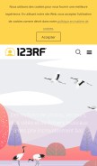 How 123rf.com looks like on a mobile device such as an iPhone.