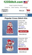 How 123stitch.com looks like on a mobile device such as an iPhone.