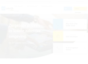 How 123zakelijk.nl looks like on a tablet such as an iPad.
