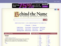 Desktop screenshot for behindthename.com