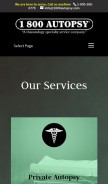 How 1800autopsy.com looks like on a mobile device such as an iPhone.