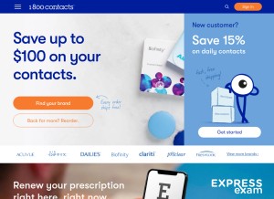 How 1800contactstest.com looks like on a tablet such as an iPad.