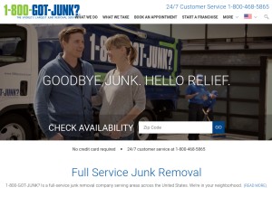 How 1800gotjunk.com looks like on a tablet such as an iPad.