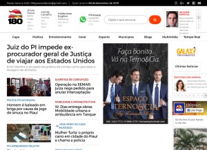 How 180graus.com looks like on a tablet such as an iPad.