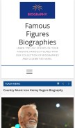 How 1biography.com looks like on a mobile device such as an iPhone.