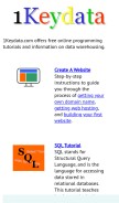 How 1keydata.com looks like on a mobile device such as an iPhone.