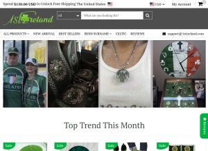 How 1stireland.com looks like on a tablet such as an iPad.