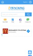 How 1tracking.net looks like on a mobile device such as an iPhone.