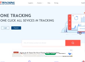How 1tracking.net looks like on a tablet such as an iPad.