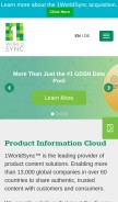 How 1worldsync.com looks like on a mobile device such as an iPhone.