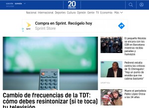How 20m.es looks like on a tablet such as an iPad.