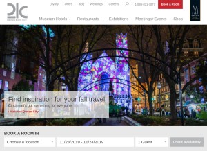 How 21cmuseumhotels.com looks like on a tablet such as an iPad.