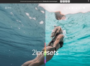 How 21presets.fr looks like on a tablet such as an iPad.