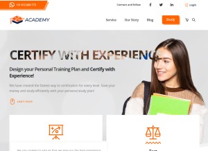 How 22academy.com looks like on a tablet such as an iPad.