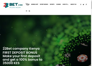 How 22betsport.co.ke looks like on a tablet such as an iPad.