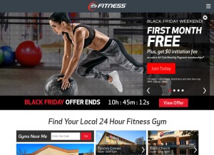 How 24hourfitness.com looks like on a tablet such as an iPad.