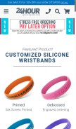 How 24hourwristbands.com looks like on a mobile device such as an iPhone.