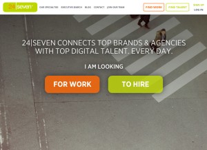 How 24seventalent.com looks like on a tablet such as an iPad.