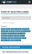 How 2carpros.com looks like on a mobile device such as an iPhone.