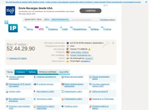 How 2ip.ru looks like on a tablet such as an iPad.