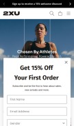 How 2xu.com looks like on a mobile device such as an iPhone.