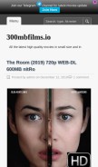 How 300mbfilms.io looks like on a mobile device such as an iPhone.