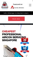 How 338aircon.sg looks like on a mobile device such as an iPhone.