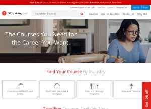 How 360training.com looks like on a tablet such as an iPad.