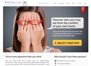 How 365tests.com looks like on a tablet such as an iPad.