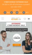 How 39dollarglasses.com looks like on a mobile device such as an iPhone.
