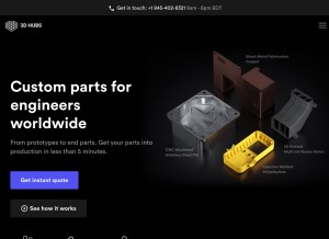 How 3dhubs.com looks like on a tablet such as an iPad.