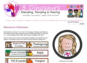 How 3dinosaurs.com looks like on a tablet such as an iPad.