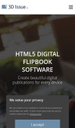 How 3dissue.com looks like on a mobile device such as an iPhone.