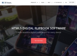 How 3dissue.com looks like on a tablet such as an iPad.