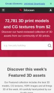 How 3docean.net looks like on a mobile device such as an iPhone.