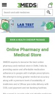 How 3meds.com looks like on a mobile device such as an iPhone.