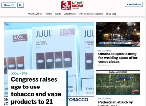 How 3newsnow.com looks like on a tablet such as an iPad.