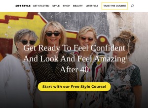 How 40plusstyle.com looks like on a tablet such as an iPad.