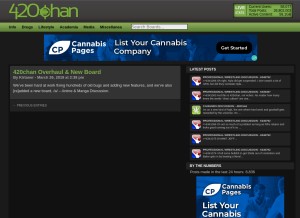 How 420chan.org looks like on a tablet such as an iPad.