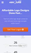 How 48hourslogo.com looks like on a mobile device such as an iPhone.