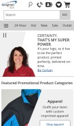 How 4imprint.com looks like on a mobile device such as an iPhone.