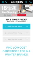 How 4inkjets.com looks like on a mobile device such as an iPhone.