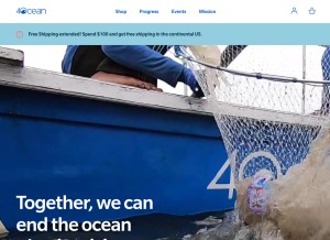 How 4ocean.com looks like on a tablet such as an iPad.