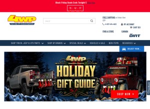How 4wheelparts.com looks like on a tablet such as an iPad.