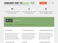 Desktop screenshot for pdftoexcel.com