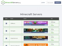 Desktop screenshot for minecraftservers.org