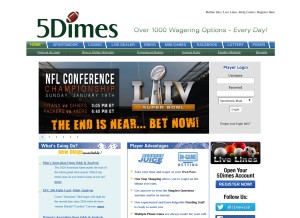 How 5dimes.eu looks like on a tablet such as an iPad.